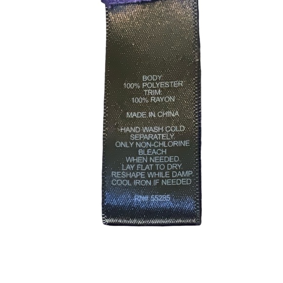 Express Top Purple Short Sleeve Boat Neck Stretchy Top Banded Hem Size Large - Picture 7 of 7